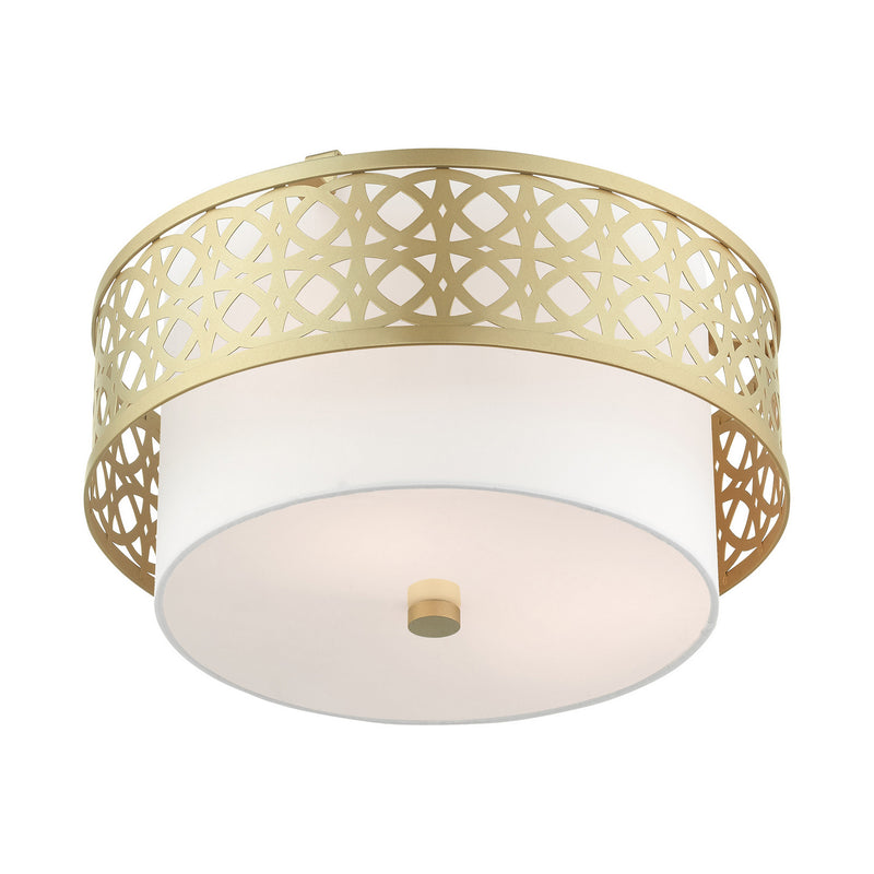 Livex Lighting 49863-33 Three Light Semi Flush Mount, Soft Gold