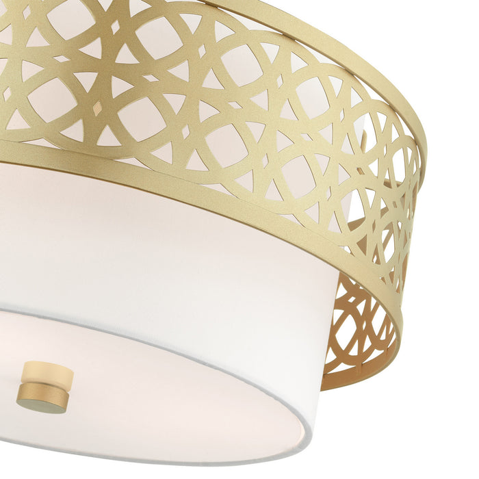 Livex Lighting 49863-33 Three Light Semi Flush Mount, Soft Gold