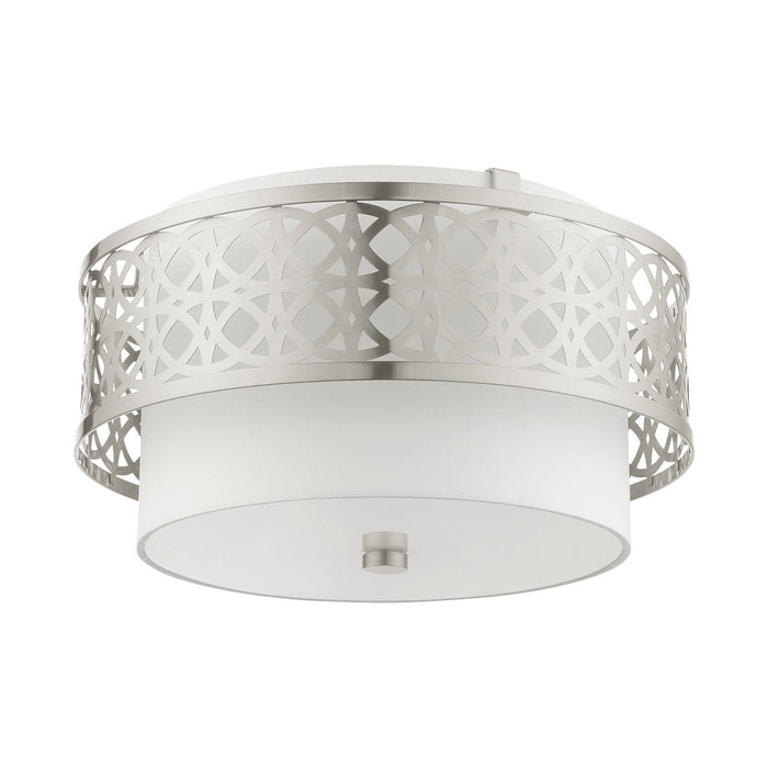 Livex Lighting 49863-91 Three Light Semi Flush Mount, Brushed Nickel