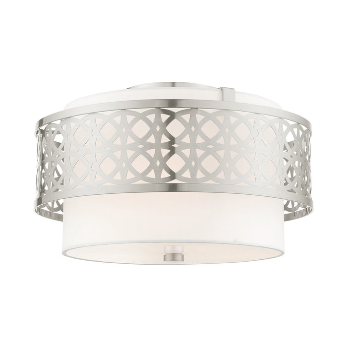 Livex Lighting 49863-91 Three Light Semi Flush Mount, Brushed Nickel