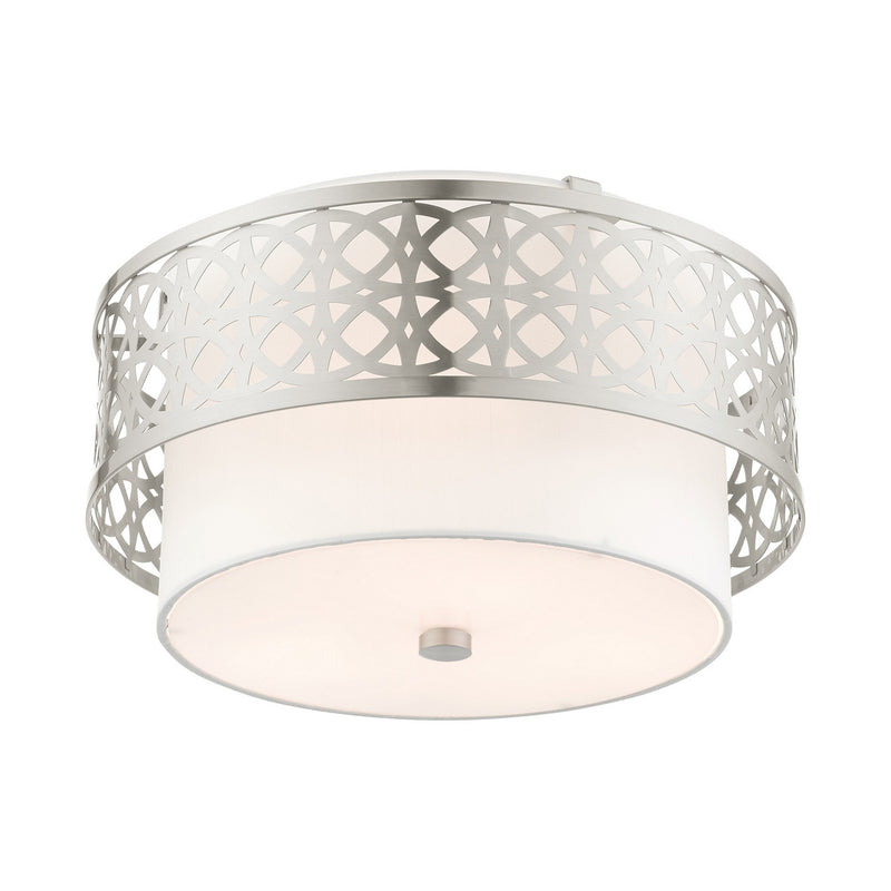 Livex Lighting 49863-91 Three Light Semi Flush Mount, Brushed Nickel