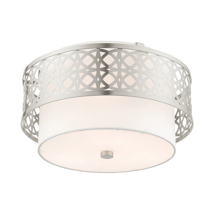 Livex Lighting 49863-91 Three Light Semi Flush Mount, Brushed Nickel