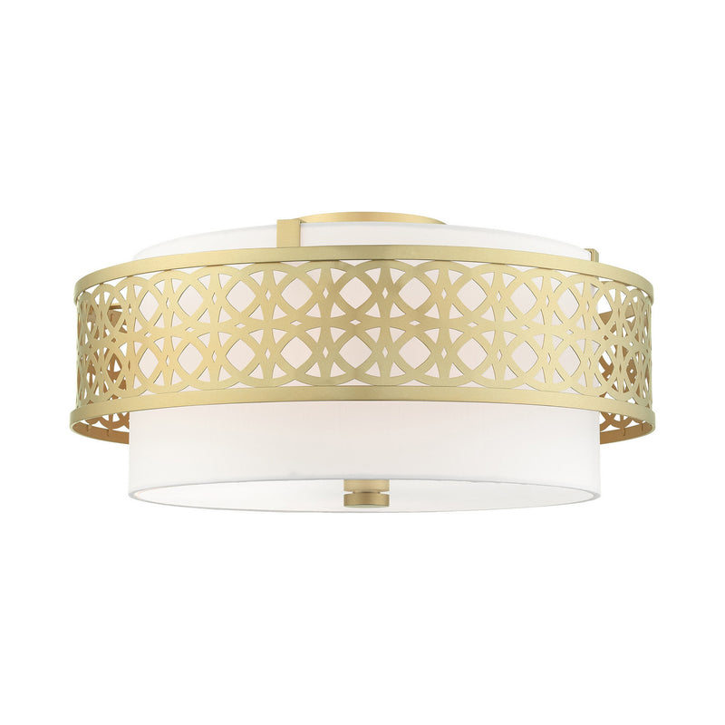 Livex Lighting 49864-33 Four Light Semi Flush Mount, Soft Gold