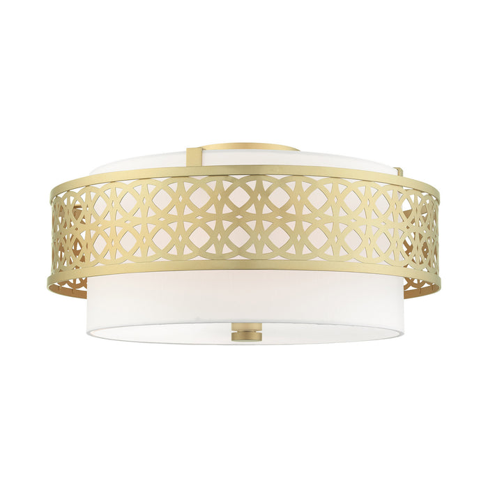 Livex Lighting 49864-33 Four Light Semi Flush Mount, Soft Gold