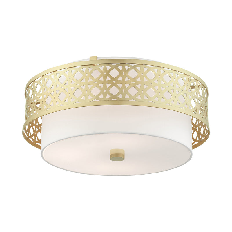 Livex Lighting 49864-33 Four Light Semi Flush Mount, Soft Gold