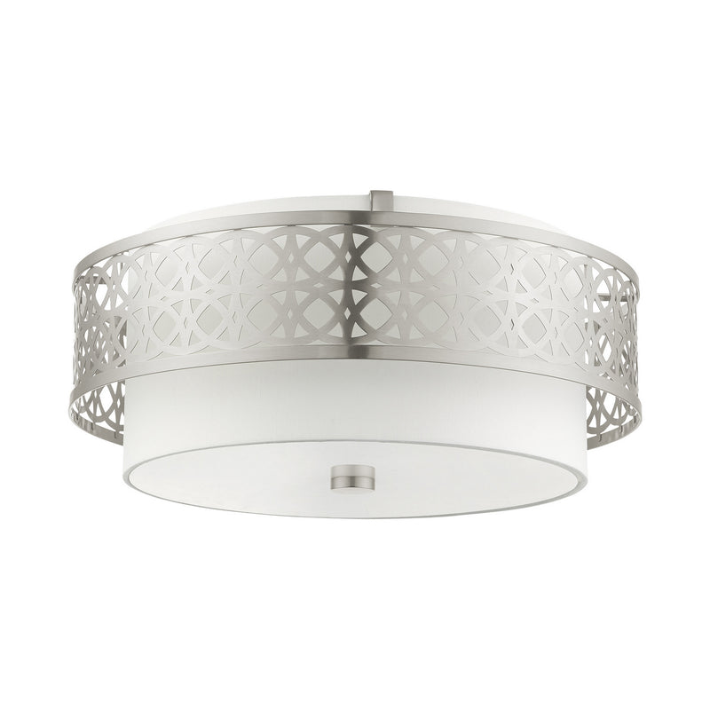 Livex Lighting 49864-91 Four Light Semi Flush Mount, Brushed Nickel