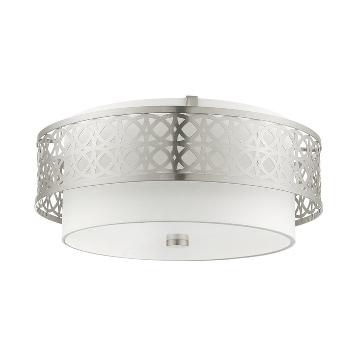 Livex Lighting 49864-91 Four Light Semi Flush Mount, Brushed Nickel