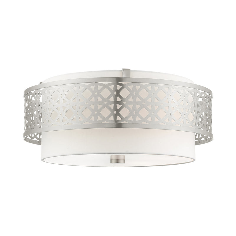 Livex Lighting 49864-91 Four Light Semi Flush Mount, Brushed Nickel
