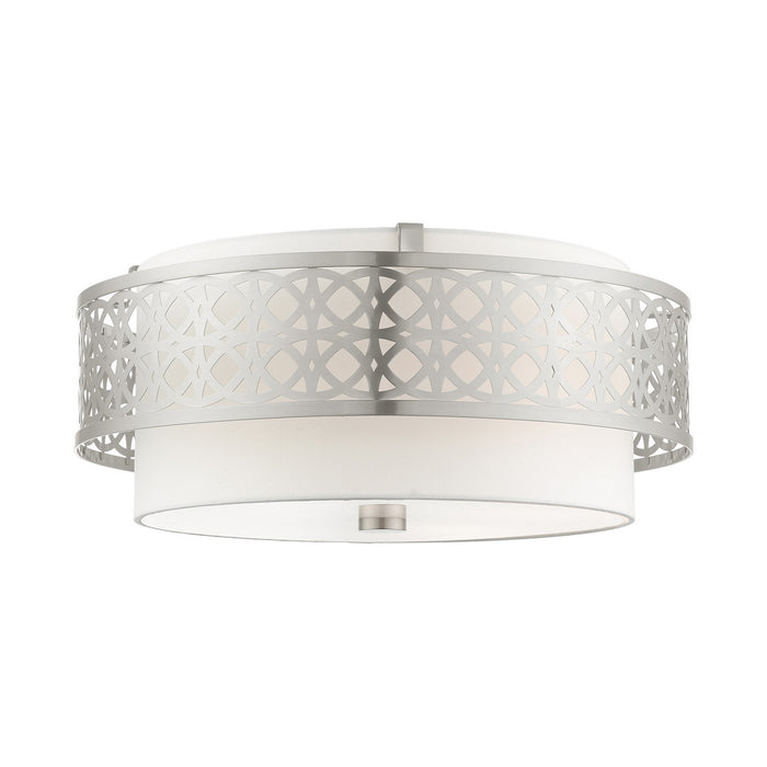 Livex Lighting 49864-91 Four Light Semi Flush Mount, Brushed Nickel