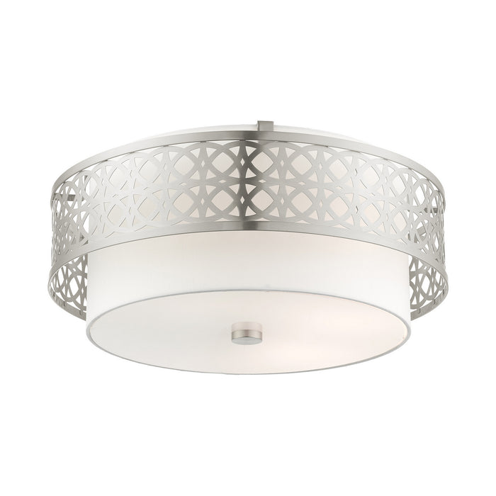 Livex Lighting 49864-91 Four Light Semi Flush Mount, Brushed Nickel