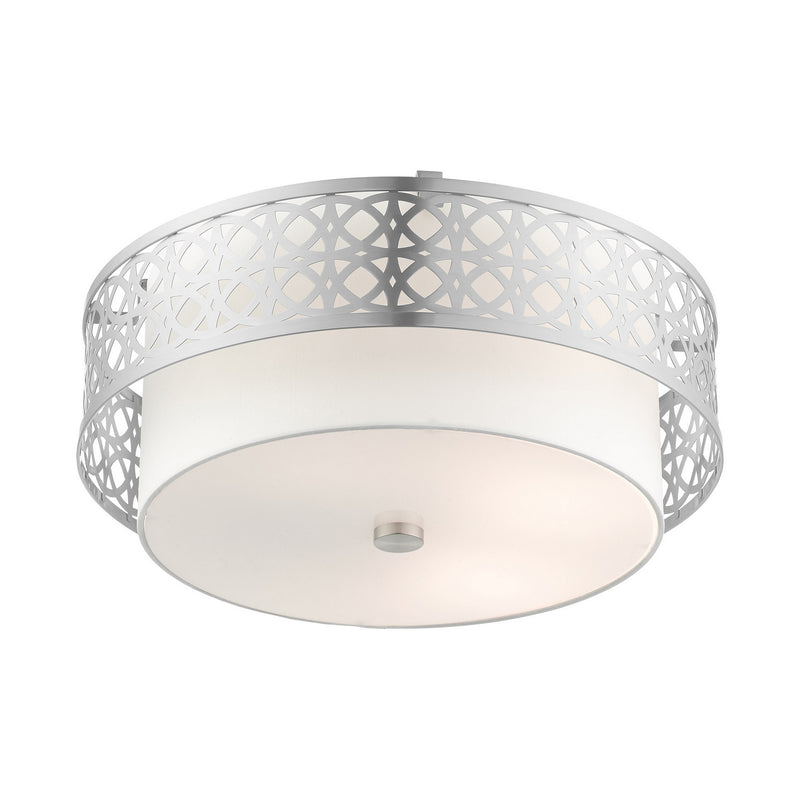 Livex Lighting 49864-91 Four Light Semi Flush Mount, Brushed Nickel