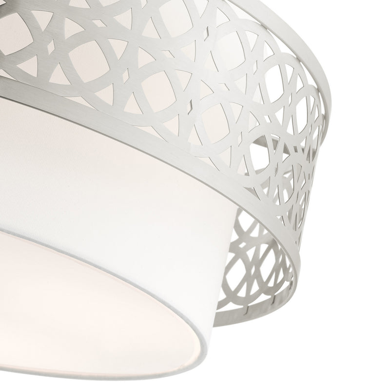Livex Lighting 49864-91 Four Light Semi Flush Mount, Brushed Nickel