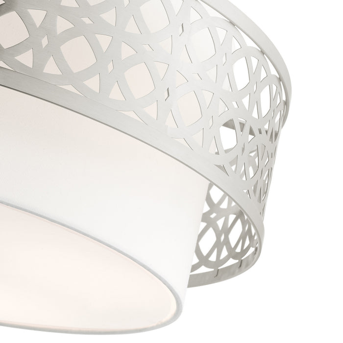 Livex Lighting 49864-91 Four Light Semi Flush Mount, Brushed Nickel