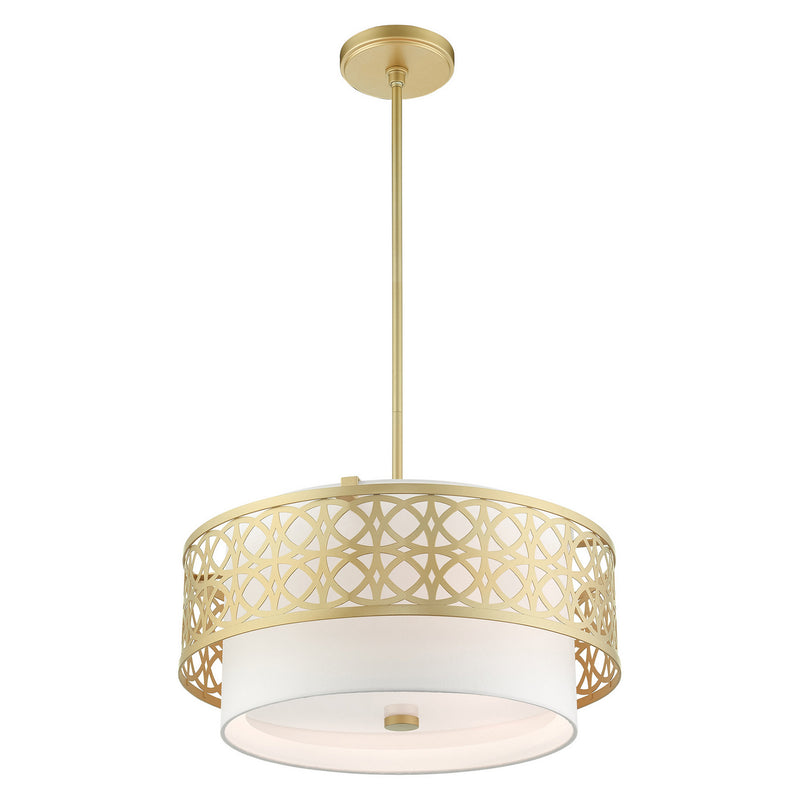 Livex Lighting 49865-33 Four Light Chandelier, Soft Gold