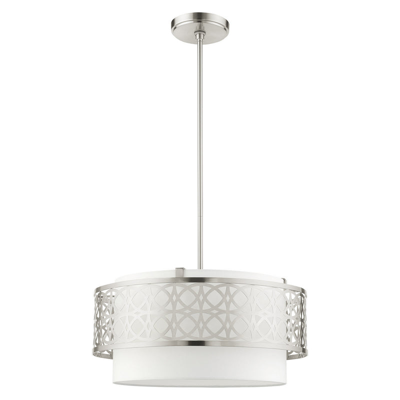 Livex Lighting 49865-91 Four Light Chandelier, Brushed Nickel