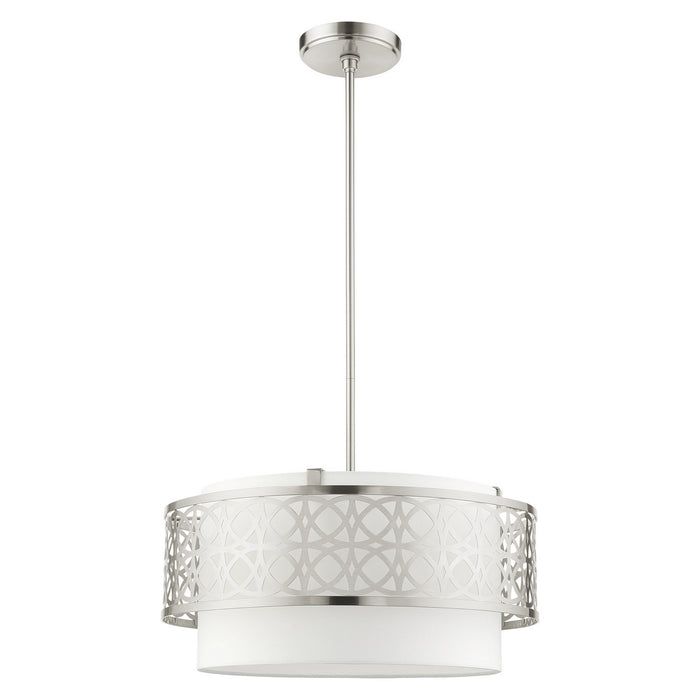 Livex Lighting 49865-91 Four Light Chandelier, Brushed Nickel