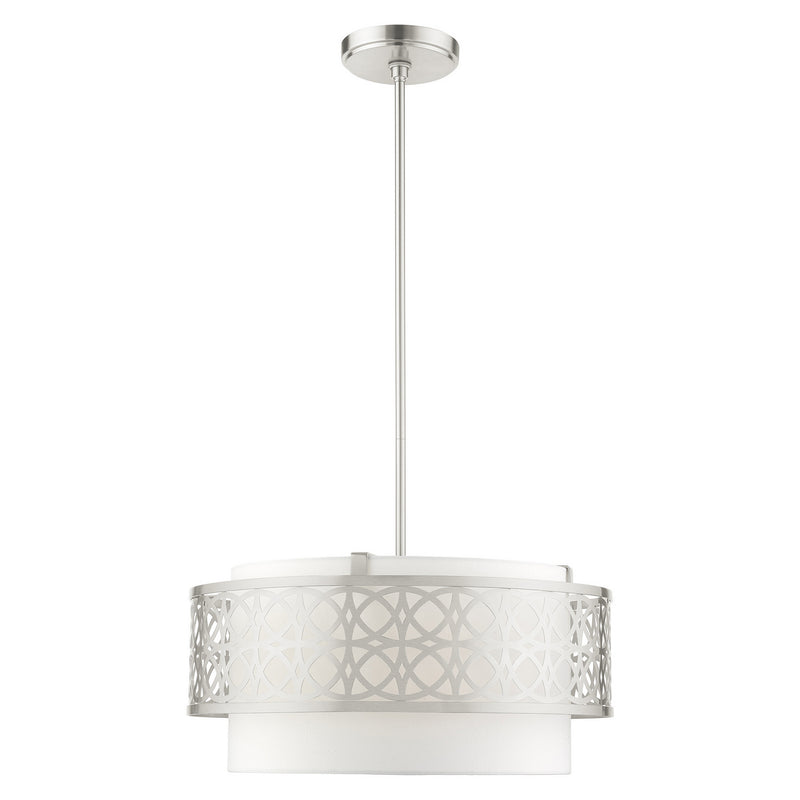 Livex Lighting 49865-91 Four Light Chandelier, Brushed Nickel