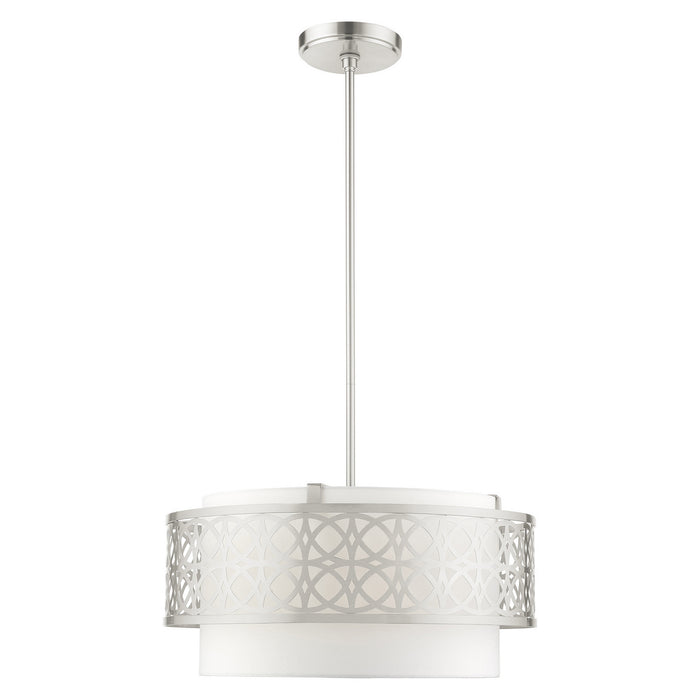 Livex Lighting 49865-91 Four Light Chandelier, Brushed Nickel