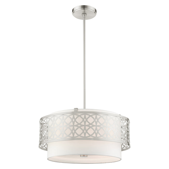 Livex Lighting 49865-91 Four Light Chandelier, Brushed Nickel
