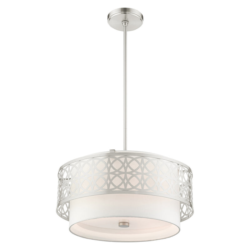 Livex Lighting 49865-91 Four Light Chandelier, Brushed Nickel