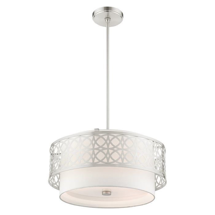 Livex Lighting 49865-91 Four Light Chandelier, Brushed Nickel