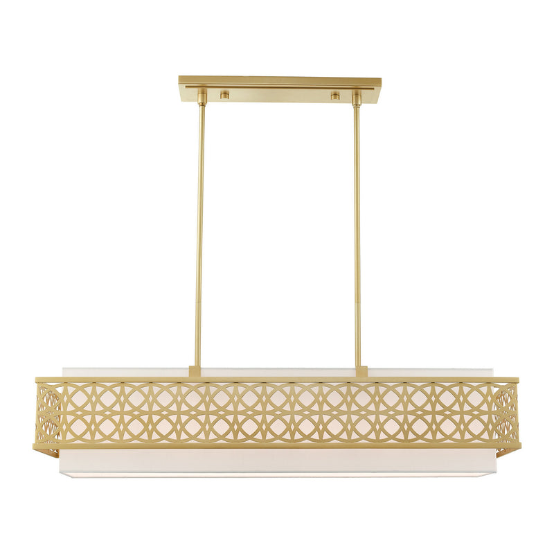 Livex Lighting 49868-33 Six Light Linear Chandelier, Soft Gold