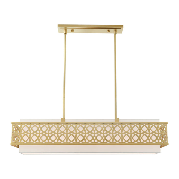 Livex Lighting 49868-33 Six Light Linear Chandelier, Soft Gold