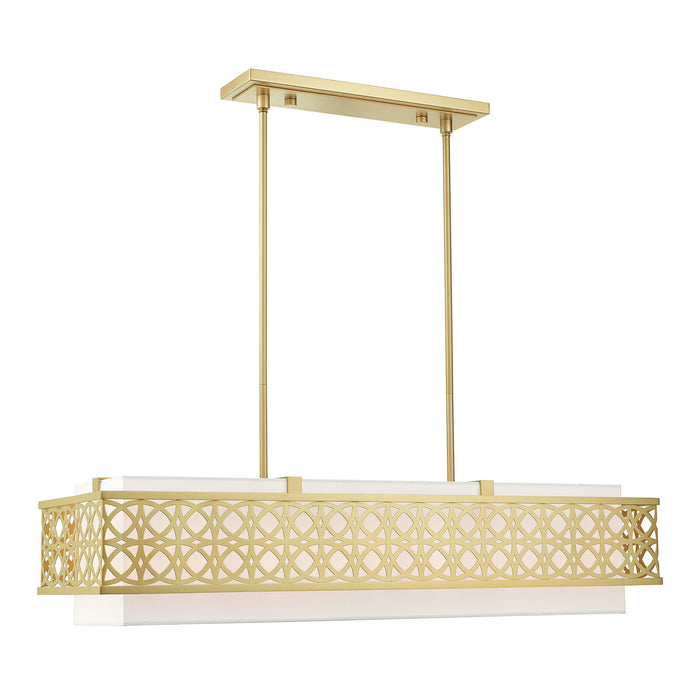 Livex Lighting 49868-33 Six Light Linear Chandelier, Soft Gold