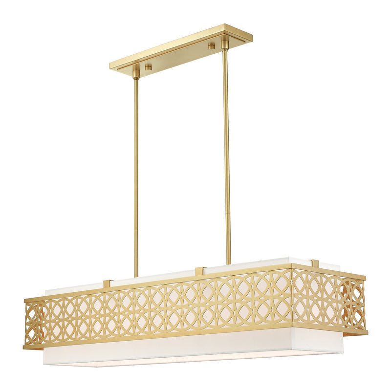 Livex Lighting 49868-33 Six Light Linear Chandelier, Soft Gold
