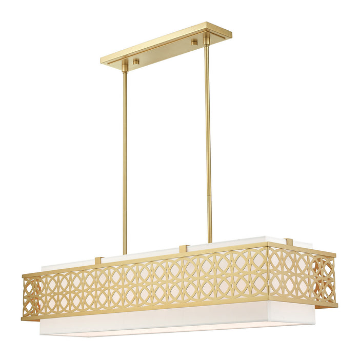 Livex Lighting 49868-33 Six Light Linear Chandelier, Soft Gold