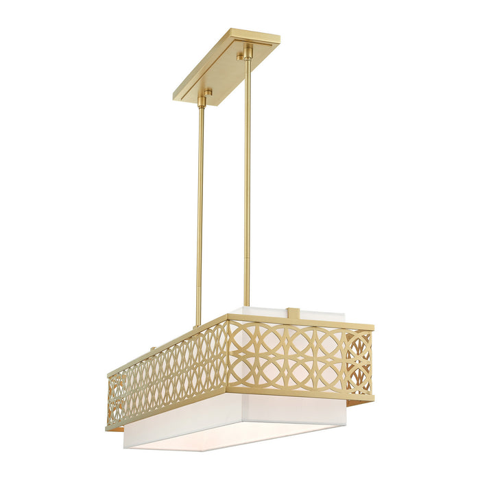 Livex Lighting 49868-33 Six Light Linear Chandelier, Soft Gold