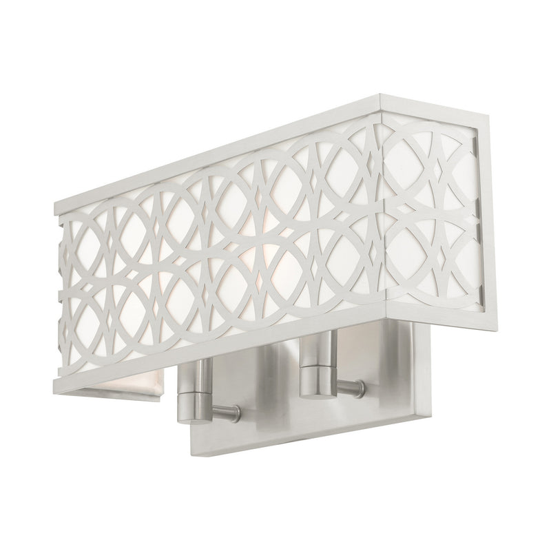 Livex Lighting 49877-91 Two Light Wall Sconce, Brushed Nickel