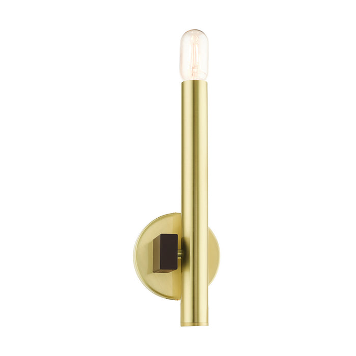 Livex Lighting 49991-12 One Light Wall Sconce, Satin Brass w/ Bronzes
