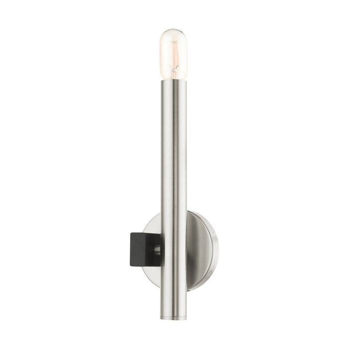 Livex Lighting 49991-91 One Light Wall Sconce, Brushed Nickel w/ Blacks