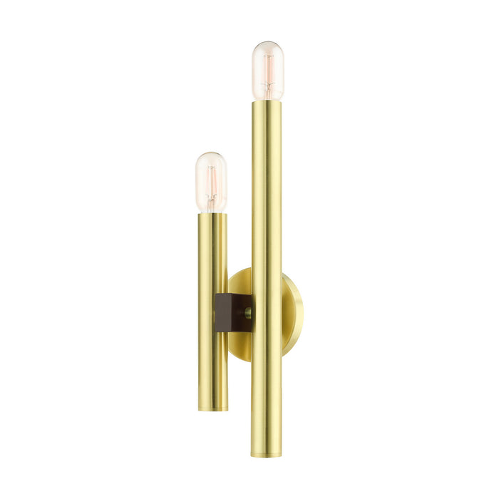 Livex Lighting 49992-12 Two Light Wall Sconce, Satin Brass w/ Bronzes