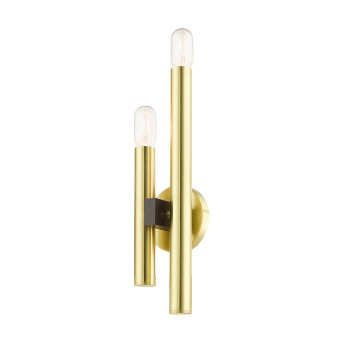 Livex Lighting 49992-12 Two Light Wall Sconce, Satin Brass w/ Bronzes