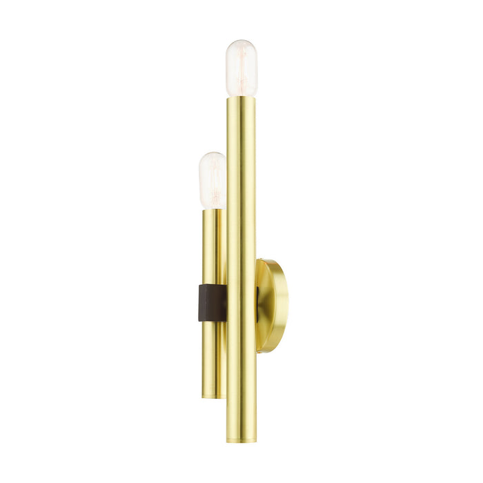 Livex Lighting 49992-12 Two Light Wall Sconce, Satin Brass w/ Bronzes