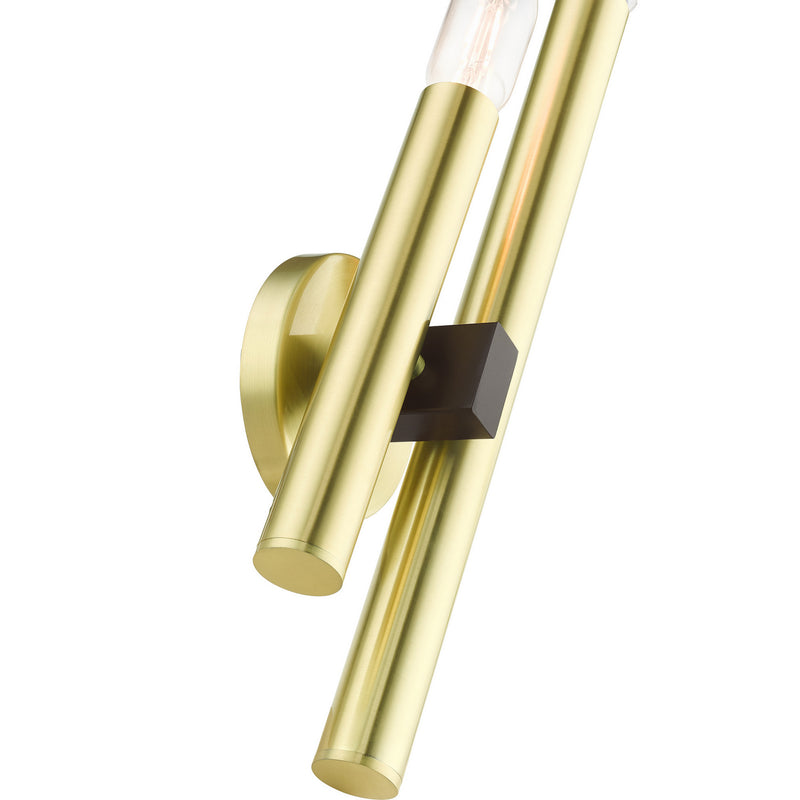 Livex Lighting 49992-12 Two Light Wall Sconce, Satin Brass w/ Bronzes