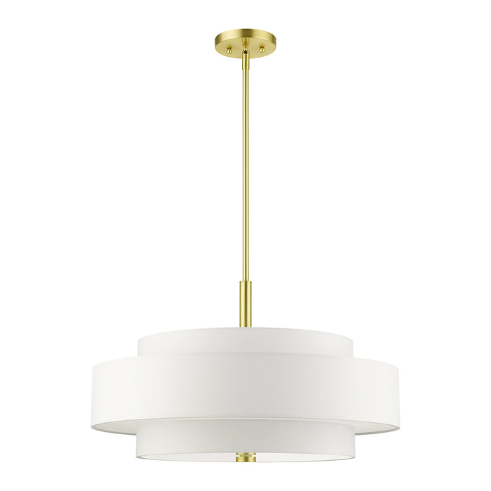 Livex Lighting 50875-12 Five Light Chandelier, Satin Brass