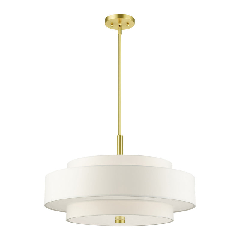 Livex Lighting 50875-12 Five Light Chandelier, Satin Brass
