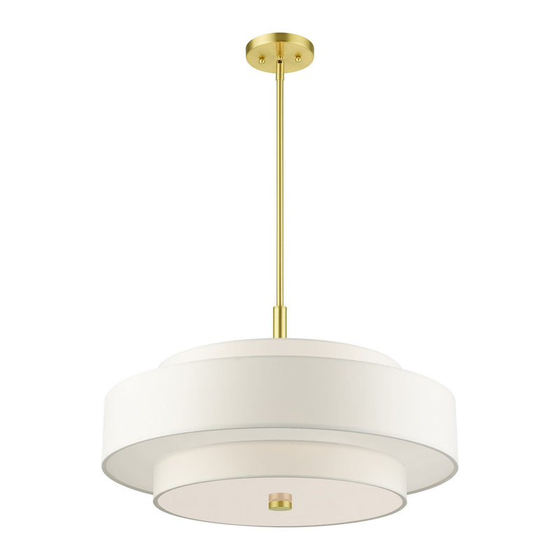 Livex Lighting 50875-12 Five Light Chandelier, Satin Brass