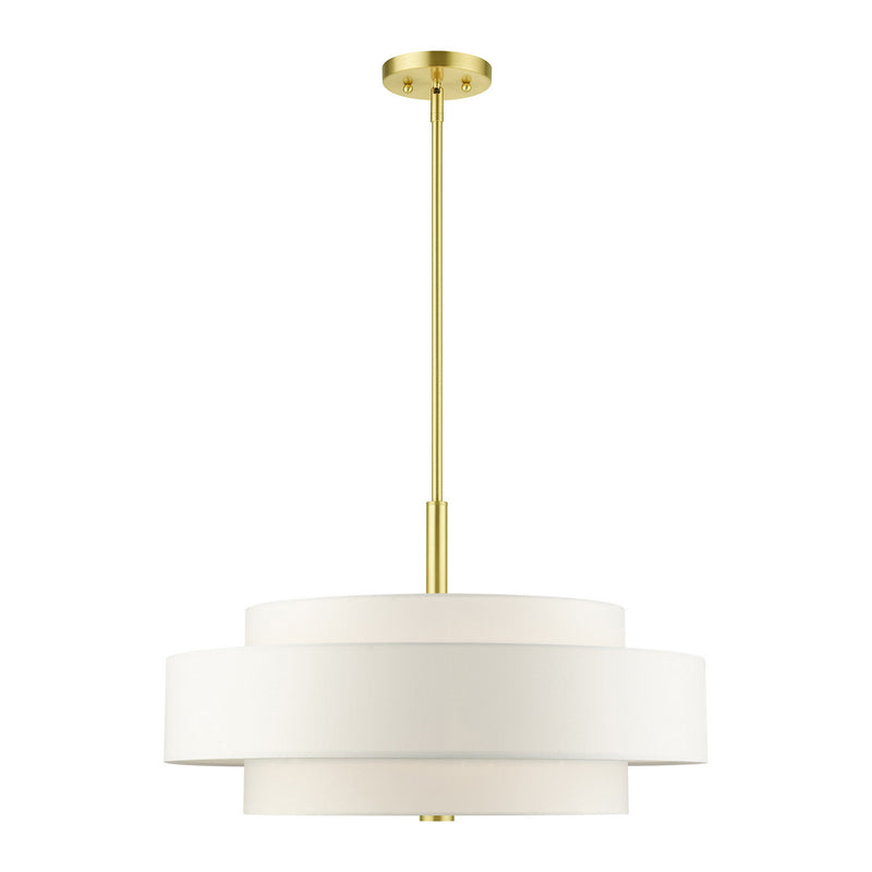 Livex Lighting 50875-12 Five Light Chandelier, Satin Brass