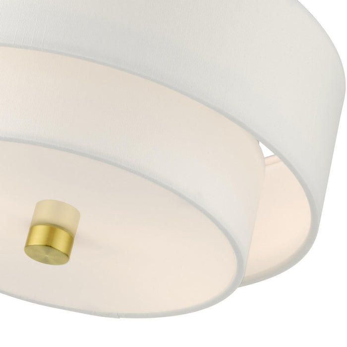 Livex Lighting 51043-12 Two Light Semi Flush Mount, Satin Brass