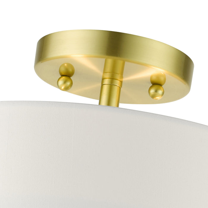 Livex Lighting 51043-12 Two Light Semi Flush Mount, Satin Brass