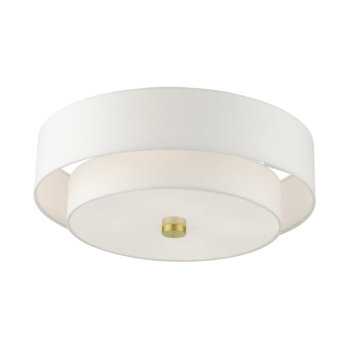 Livex Lighting 51045-12 Four Light Semi Flush Mount, Satin Brass