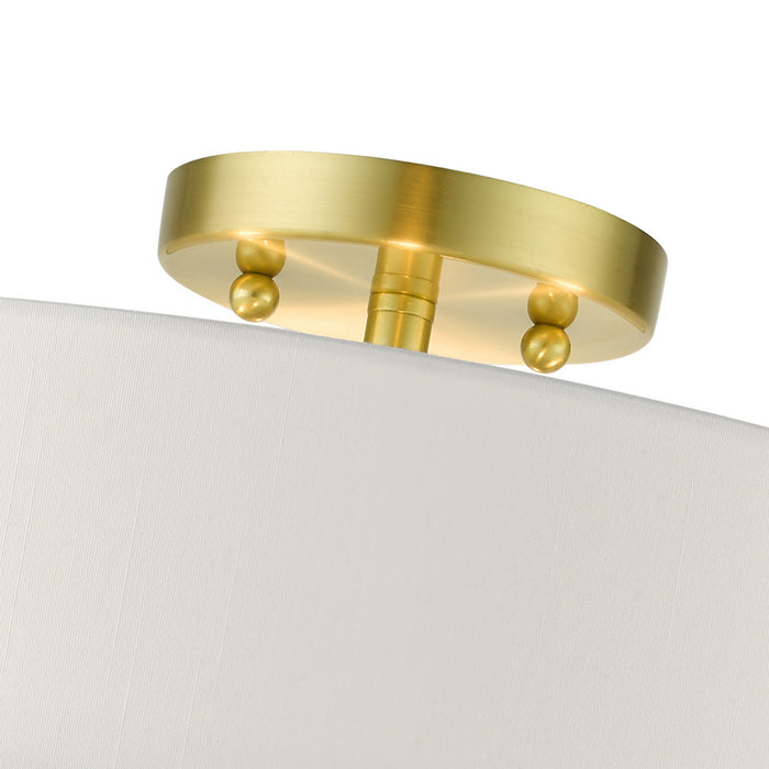 Livex Lighting 51045-12 Four Light Semi Flush Mount, Satin Brass