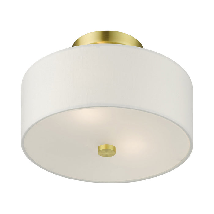 Livex Lighting 51052-12 Two Light Semi Flush Mount, Satin Brass