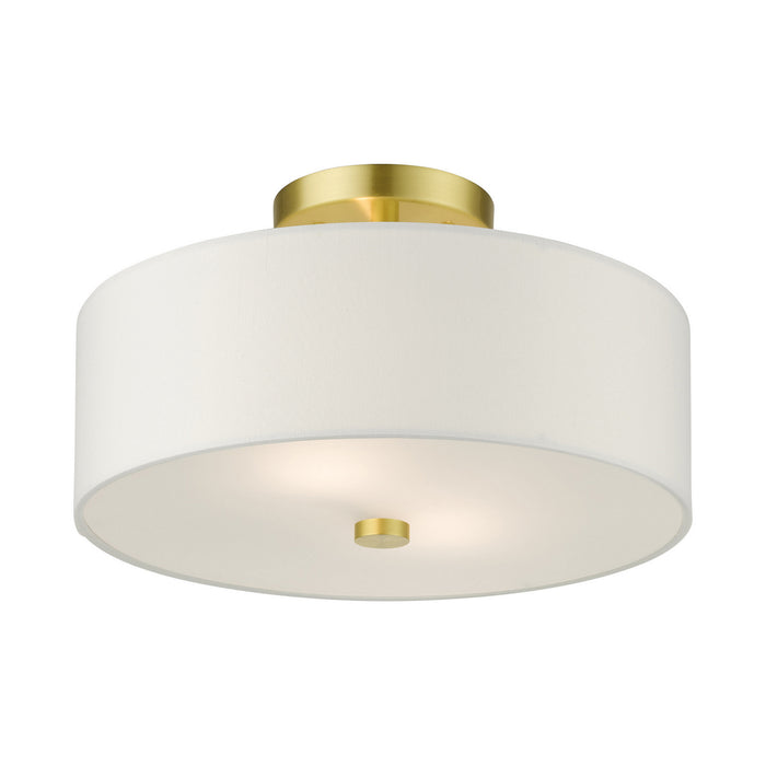 Livex Lighting 51053-12 Two Light Semi Flush Mount, Satin Brass