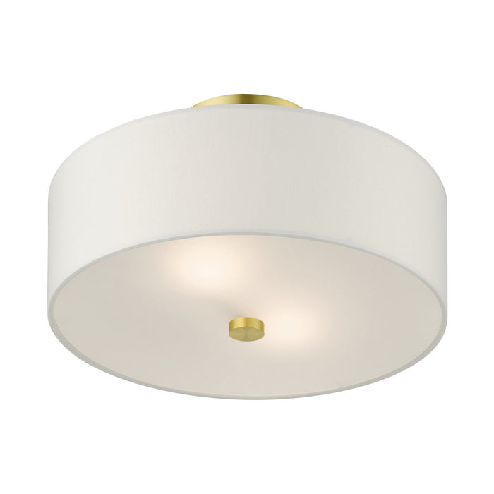 Livex Lighting 51053-12 Two Light Semi Flush Mount, Satin Brass