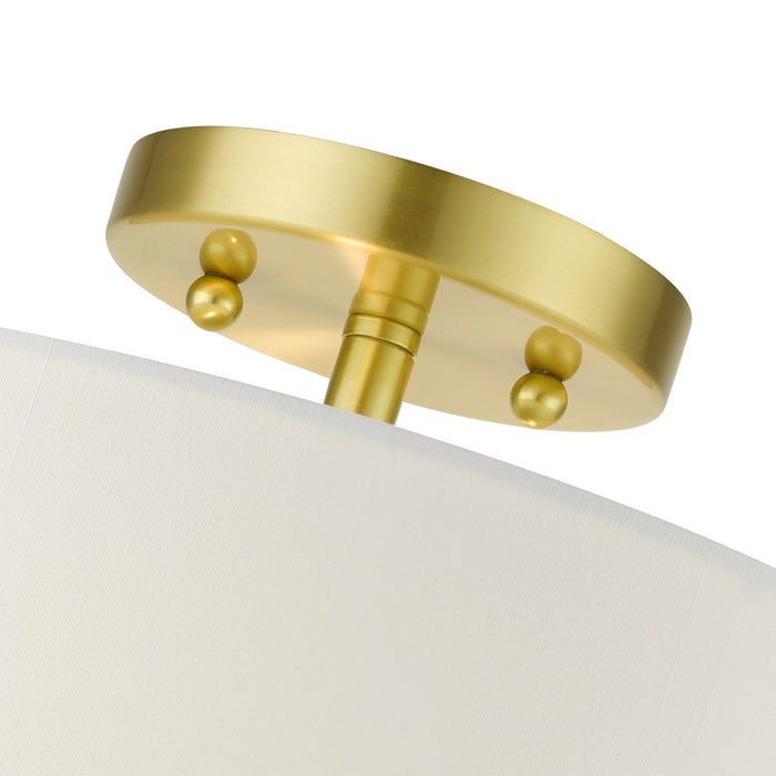 Livex Lighting 51053-12 Two Light Semi Flush Mount, Satin Brass